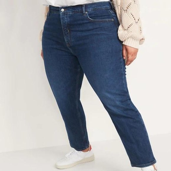 Old Navy Extra High-Waisted Sky-Hi Straight Button-Fly Jeans for Women New - Picture 10 of 12